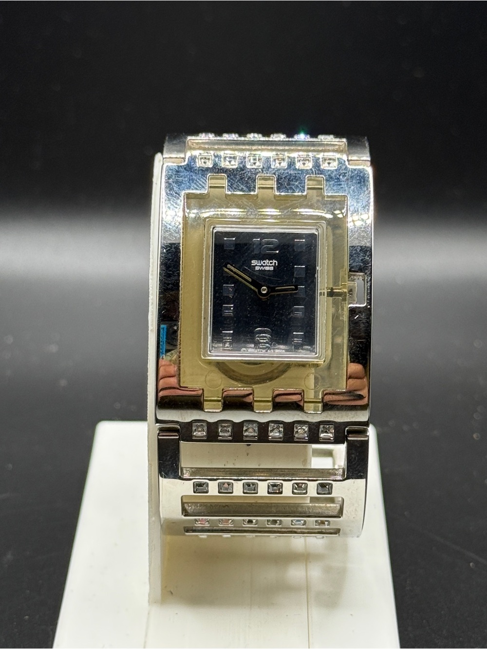 Swatch Swiss Rhinestone Bracelet Watch